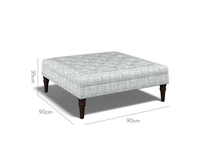 Monterey Large Footstool Ellora Steel Blue