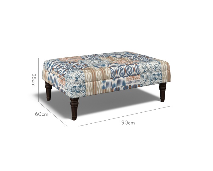 Monterey Medium Footstool Kantha Indigo