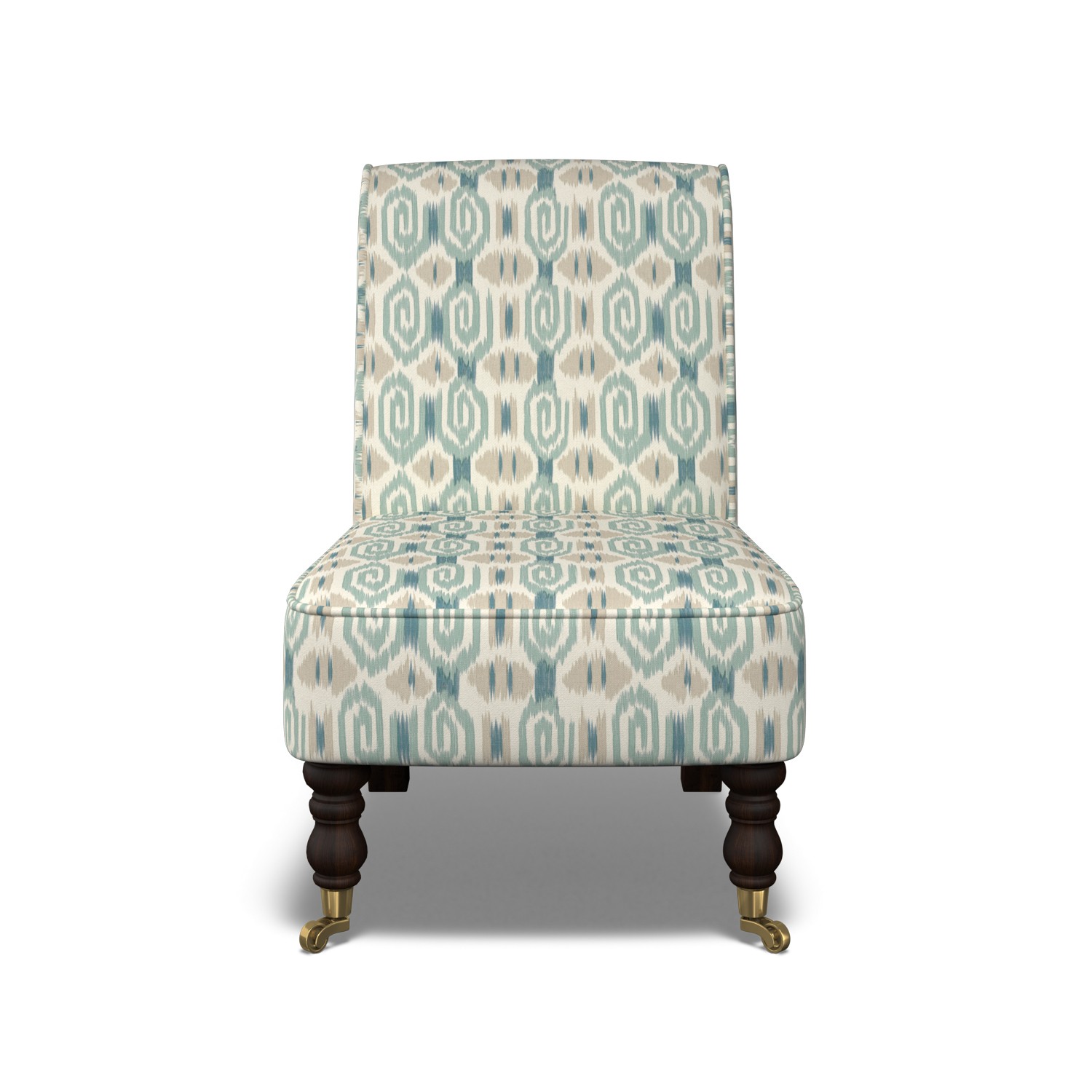 Teal print accent deals chair