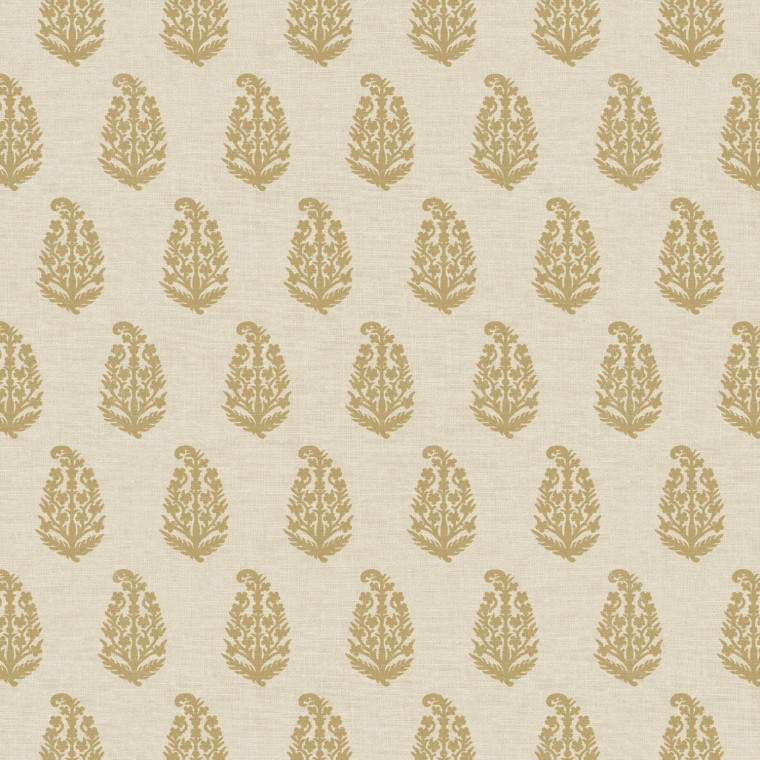 Indira Ochre Printed Cotton Fabric