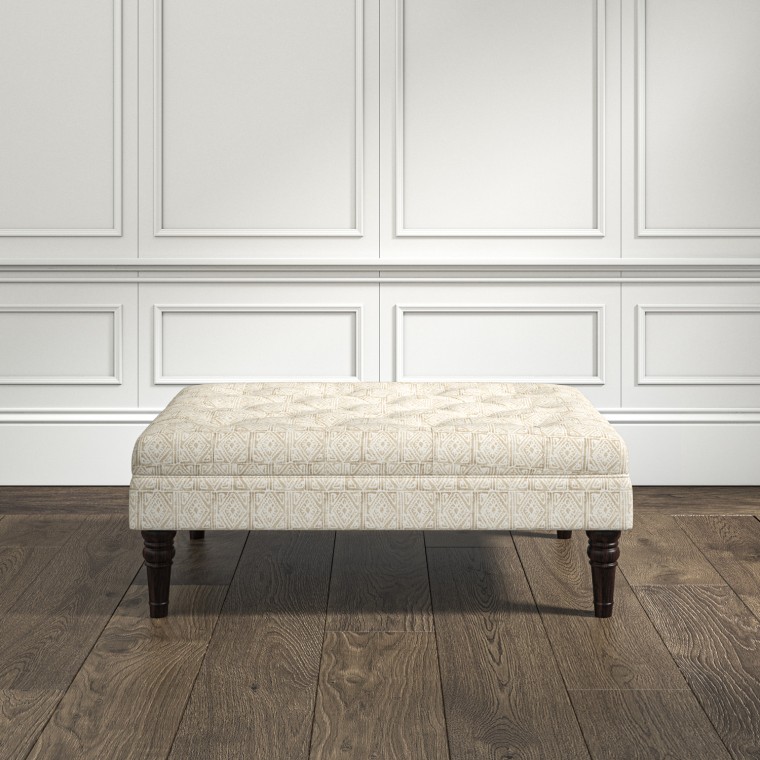 furniture monterey medium footstool ellora parchment print lifestyle