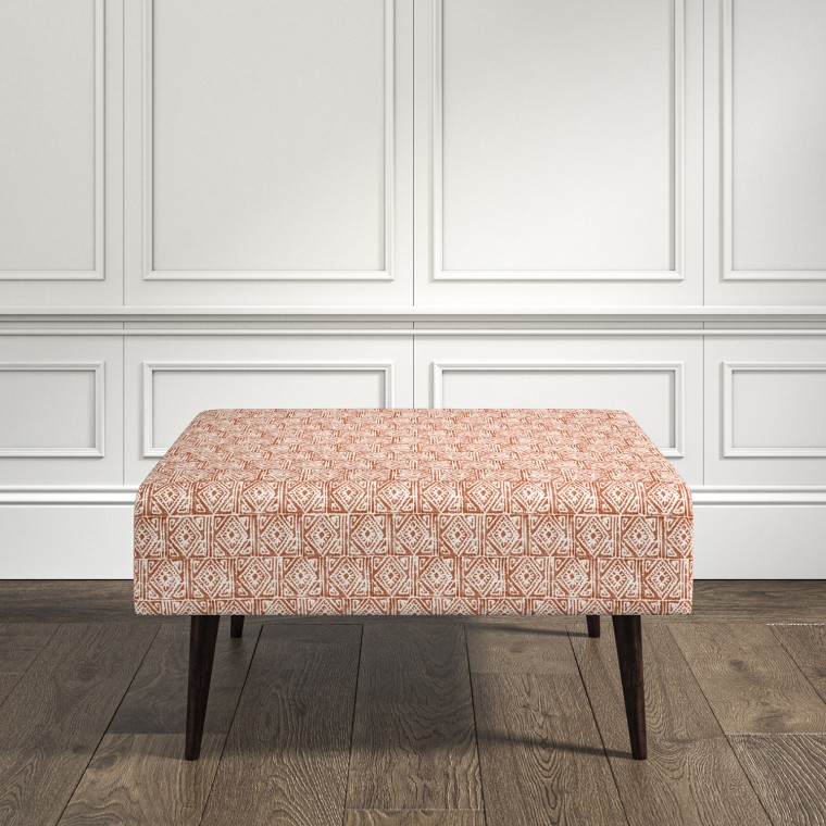 furniture ombu footstool ellora cinnamon print lifestyle