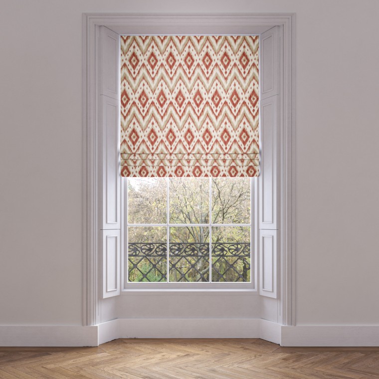 roman blind lixus cinnabar print lifestyle 1